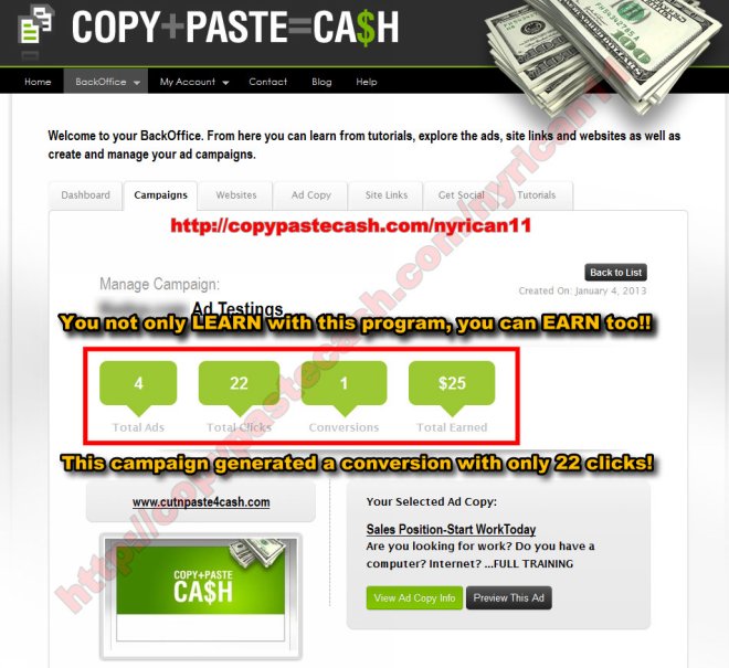 Earn While You Learn with the Copy Paste Cash Program Earn While You Learn with the Copy Paste Cash Program